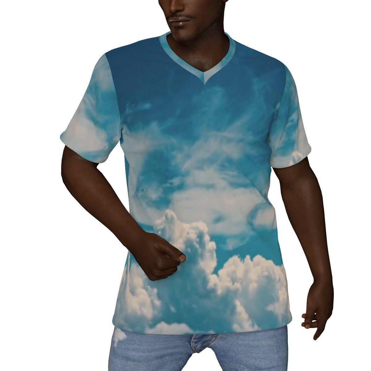 All-Over Print V-Neck T-Shirt