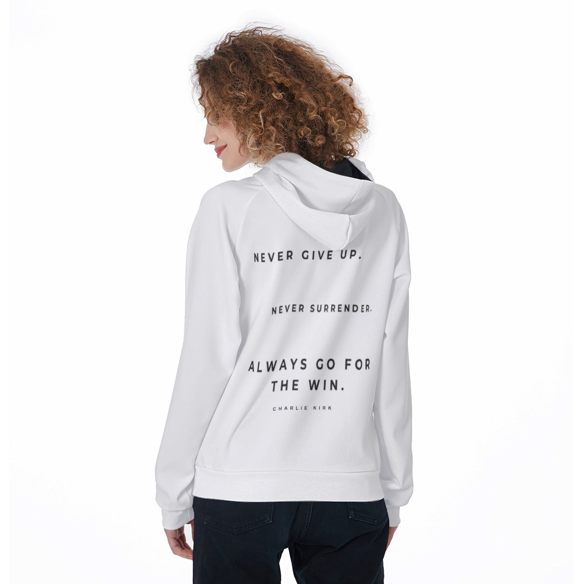 All-Over Print Women's Raglan Pullover Hoodie - Charlie Kirk Freedom Microphone Collection