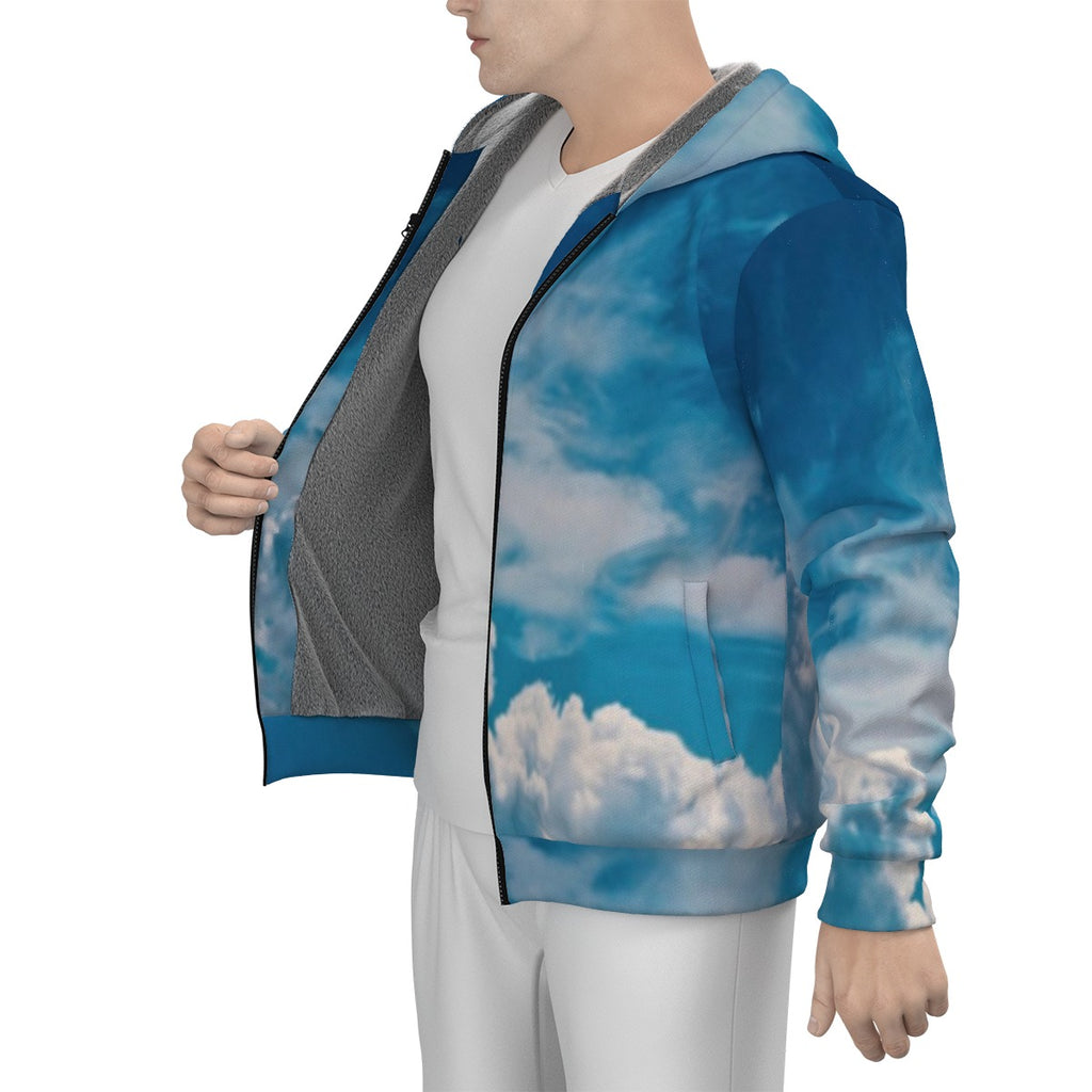 All-Over Print Men's Sherpa Fleece Zip Up Hoodie