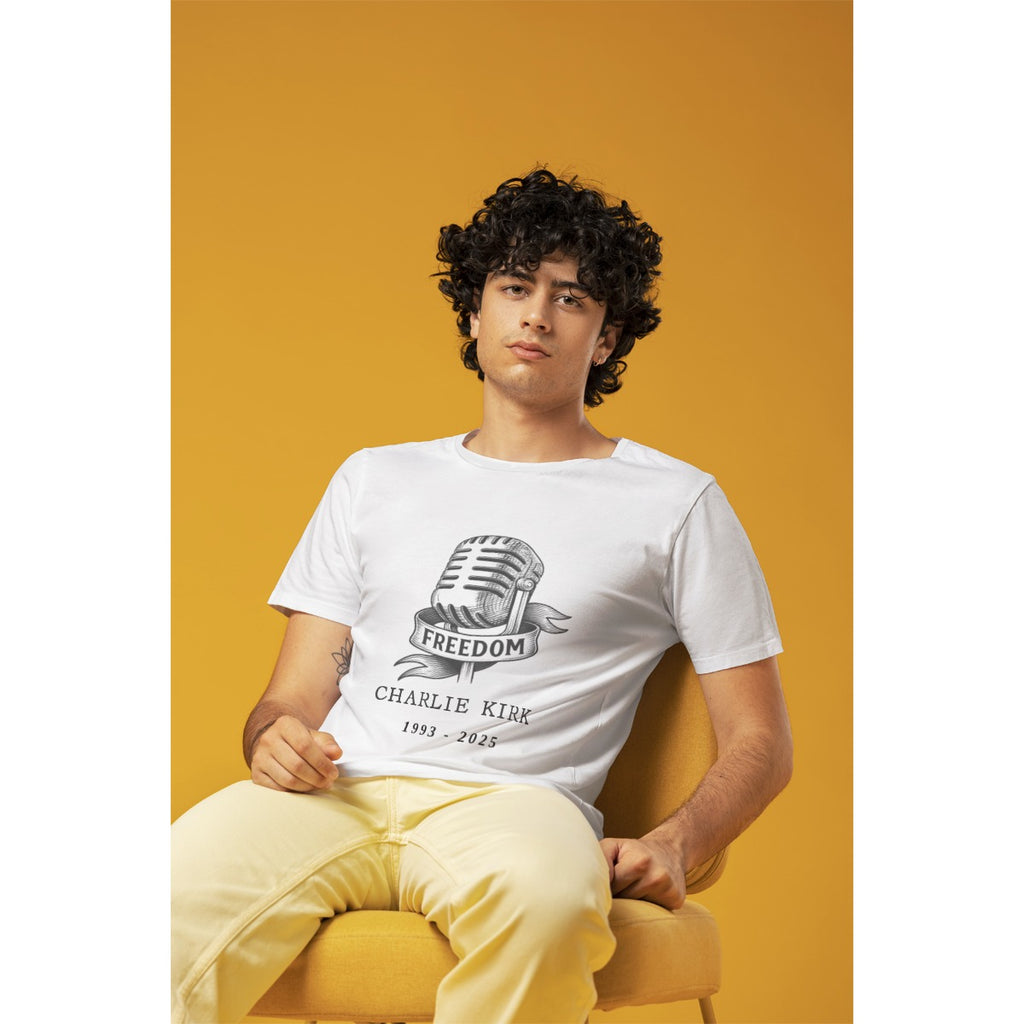 All-Over Print Men's O-Neck T-Shirt - Charlie Kirk Freedom Microphone Collection