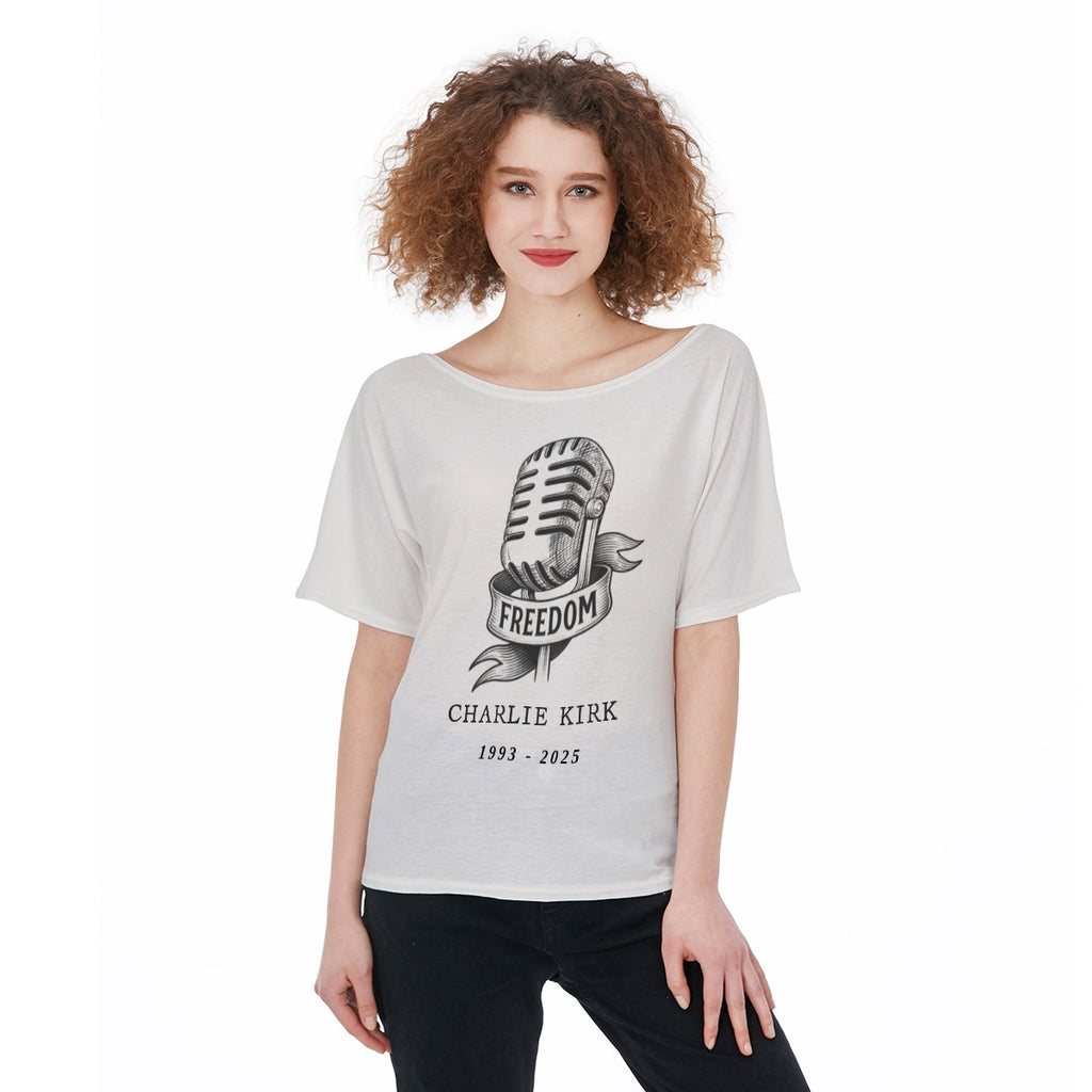All-Over Print Women's T-Shirt  - Charlie Kirk Freedom Microphone Collection