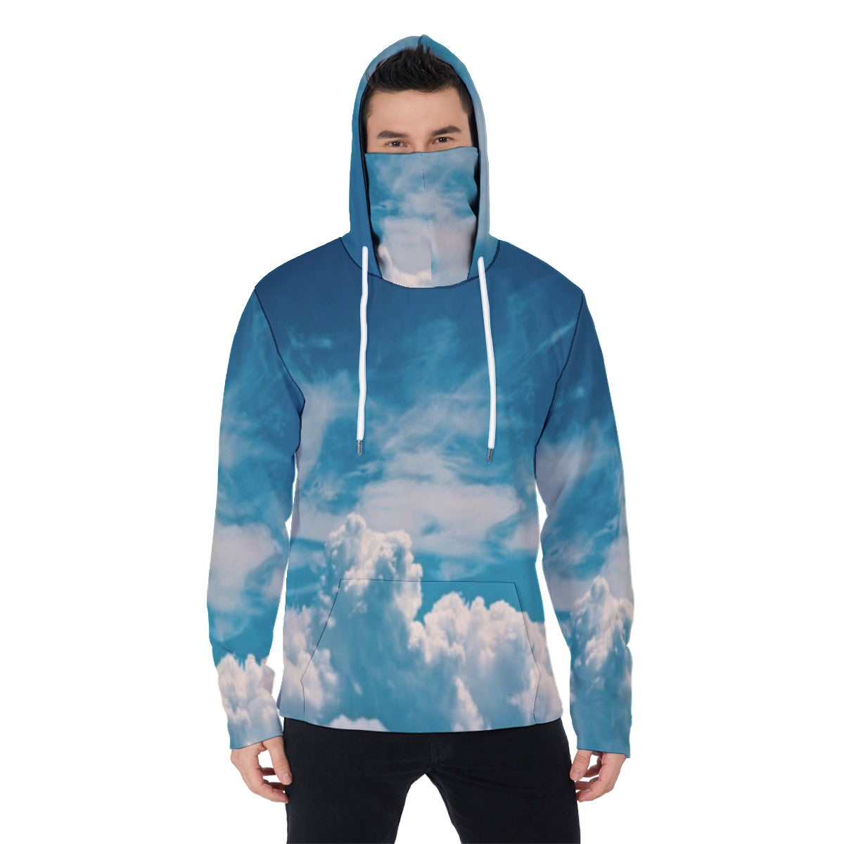 All-Over Print Men's Pullover Hoodie With Mask